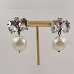 J. Crew Faux Pearl and Gem Drop Earrings - gorgeous!